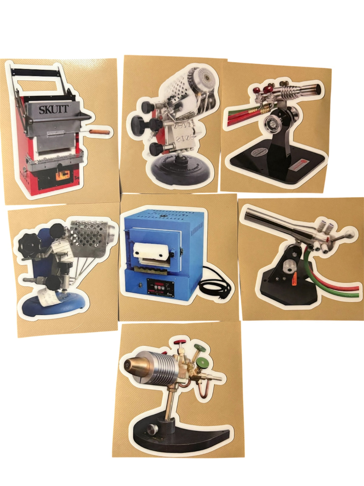 Torch and Kiln Sticker Pack A (7-pc, 3" Waterproof Vinyl)